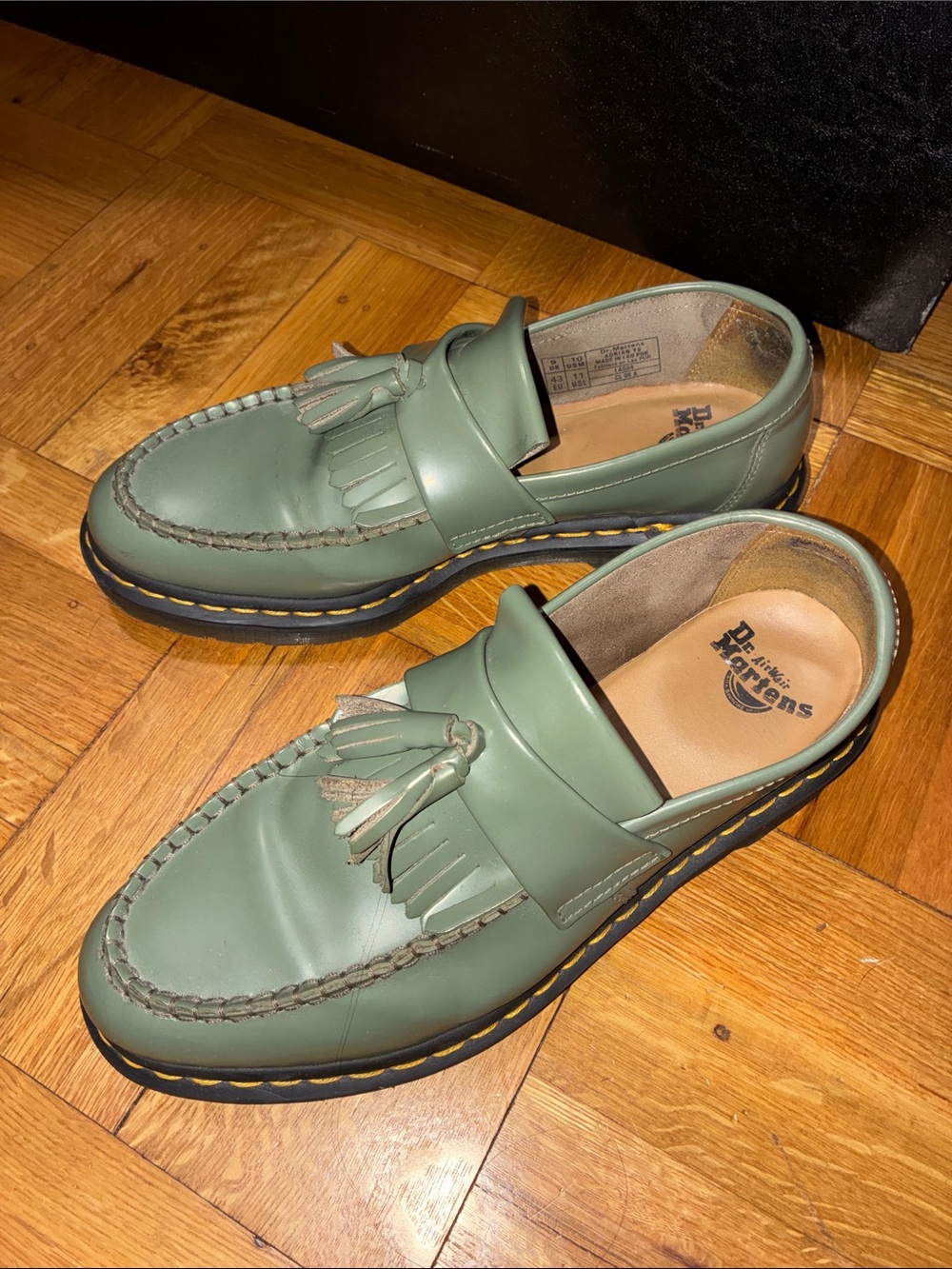 Dr. Martens Green Tassel Kiltie Loafers